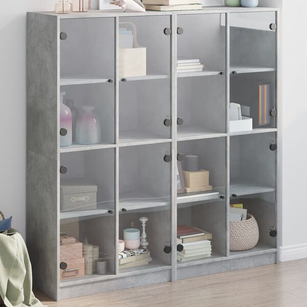 vidaXL Bookcase Concrete gray Engineered wood Large Bookcase