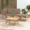 vidaXL Garden Lounge Set Taupe Bamboo Medium Modular Garden Lounge Set