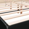 vidaXL Bed Frame Black Engineered Wood & Metal, Plywood Slats Full