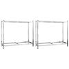 vidaXL 2-Layer Tire Racks 2 pcs Silver 43.3"x15.7"x43.3" Steel
