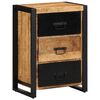 vidaXL Drawer Cabinet Brown, Black Solid rough mango wood, iron Medium
