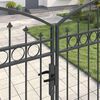 vidaXL Fence Gate Double Door with Arched Top Steel 157.5x78.7" Black