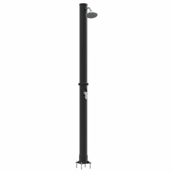 vidaXL Outdoor Solar shower Black 85.43 in PVC and Aluminium