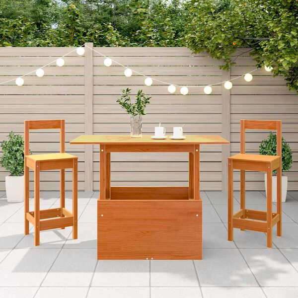 vidaXL Garden Table Wax brown Solid pine wood 39.4 x 19.7 x 29.5 in