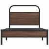 vidaXL Bed Frame Brown Oak Steel 39.4 x 78.7 in Bed Frame Rectangular
