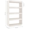 vidaXL Book Cabinet White Solid pine wood Medium Book Cabinet
