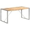 vidaXL Dining Table Brown Solid Mango Wood, Steel Large Durable