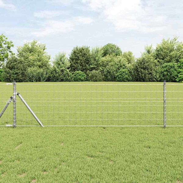 vidaXL Euro Fence Silver 0.4 x 10 m Hot dip galvanized iron