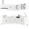 vidaXL Kitchen Cabinet Set Gloss White Engineered Wood, Glass Large