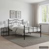 vidaXL Bed Frame Black Metal Twin Bed Frame Rectangular
