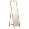 vidaXL Freestanding Mirror Natural Oak Brown Solid Oak Wood, Glass