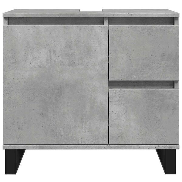 vidaXL Bathroom Sink Cabinet Concrete Grey Engineered Wood, Iron Medium