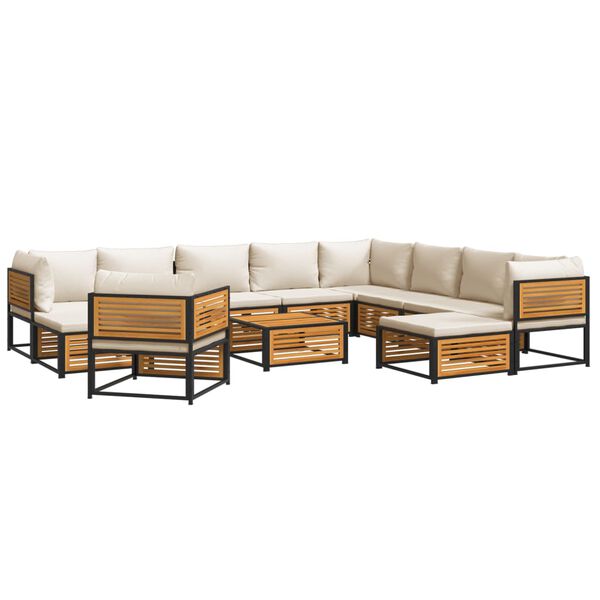 vidaXL Garden Sofa Set Cream White