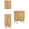 vidaXL Bathroom Furniture Set with Door 3 pcs Brown 114 x 43 x 73.5 cm