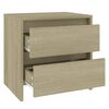 vidaXL Bedside Cabinet Set of 2 Sonoma Oak Engineered wood Compact