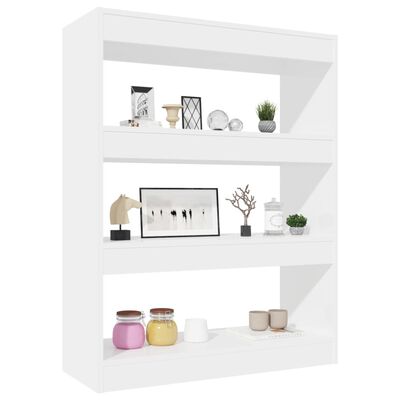 vidaXL Book Cabinet/Room Divider High Gloss White 31.5"x11.8"x40.6" Engineered wood
