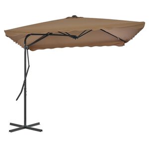vidaXL Garden Parasol Taupe Polyester Large Rotatable Garden Parasol