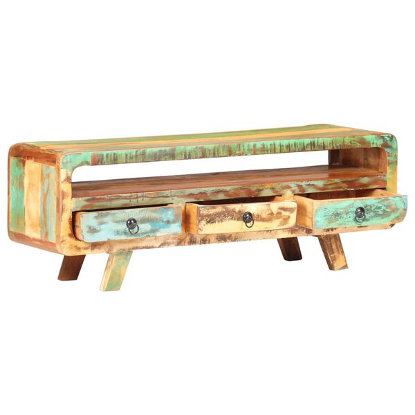 vidaXL TV Cabinet Mix color finishing Reclaimed wood 46.1 x 11.8 x 16.1 in