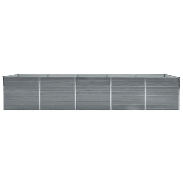 vidaXL Raised Bed Grey Galvanized Steel 157.5 x 31.5 x 17.7 in Durable