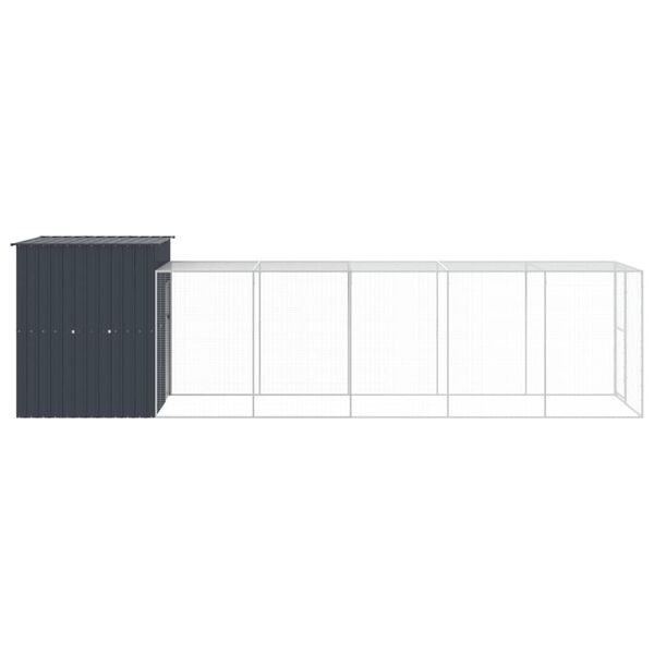 vidaXL Chicken Cage Anthracite Galvanized steel 65.0 x 259.8 x 71.3 in