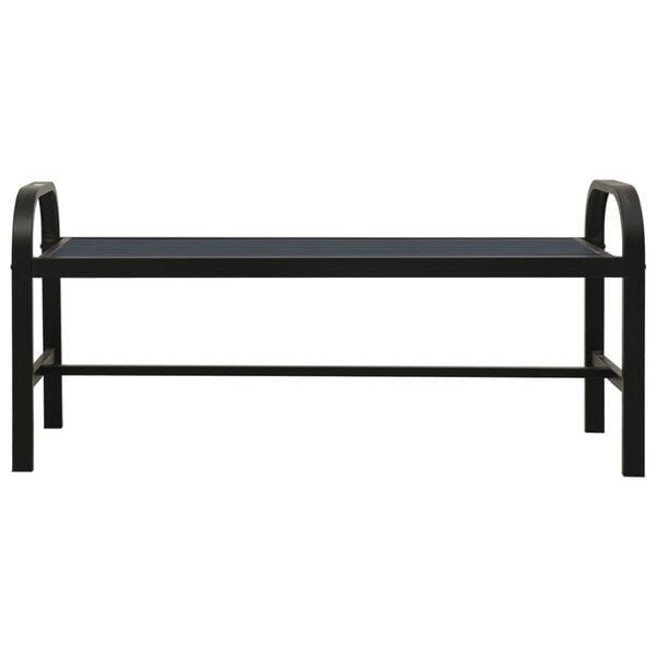 vidaXL Garden Bench Black Steel, WPC Standard Durable Garden Bench