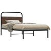 vidaXL Bed Frame Brown Oak Steel Single Classic/Traditional Bed Frame