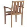 vidaXL Stackable Patio Chairs with Cushions 4 pcs Solid Teak Wood