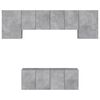 vidaXL TV Wall Unit Concrete grey Engineered wood Large