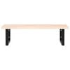 vidaXL Basin Shelf Natural Oak and Black Solid Oak Wood and Steel Medium