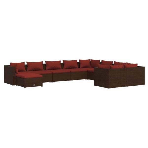 vidaXL Garden Lounge Set Brown, Cinnamon Red