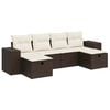 vidaXL Garden Sofa Set Brown, Cream White