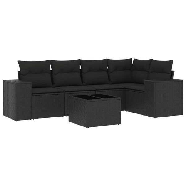 vidaXL Garden Sofa Set Black