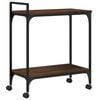 vidaXL Kitchen Trolley Brown Oak 23.8"x12.2"x28.5" Engineered Wood