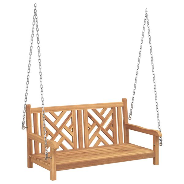 vidaXL Swing Bench Brown 44.88 x 23.62 x 25.20 in Solid Teak Wood