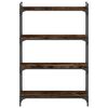 vidaXL Bookcase Smoked oak Engineered wood and metal Medium