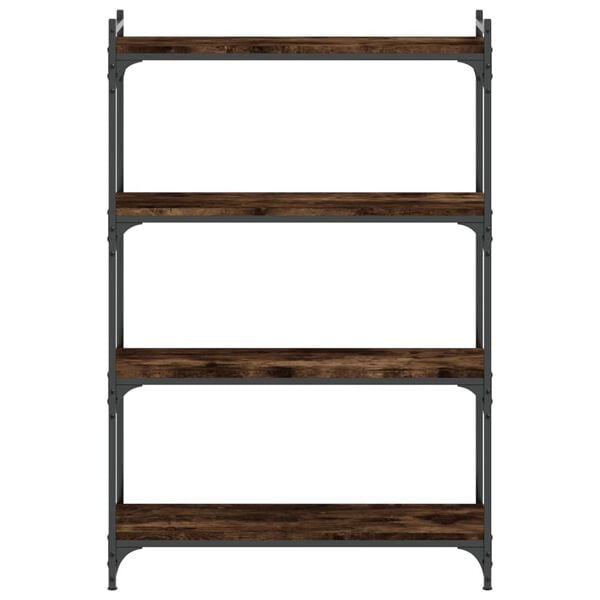 vidaXL Bookcase Smoked oak Engineered wood and metal Medium