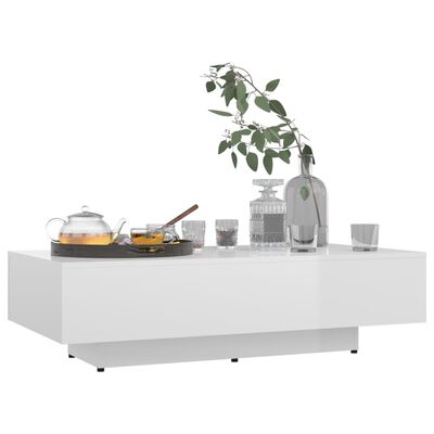 vidaXL Coffee Table High Gloss White 45.3"x23.6"x12.2" Engineered Wood