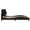 vidaXL Bed Frame Black Fabric, metal, solid pine wood, plywood King