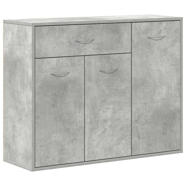 vidaXL Sideboard Concrete Grey Engineered Wood Sideboard Rectangular