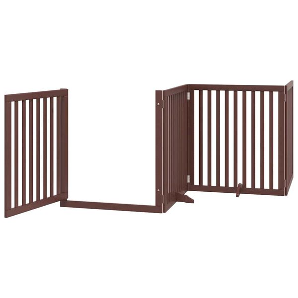 vidaXL Dog Gate Set of 6 Brown Poplar Wood 189 in total length