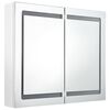 vidaXL Bathroom Cabinet Shiny White MDF with Melamine Finish, Glass