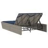vidaXL Patio Double Sun Lounger Gray PE Rattan Double