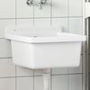 vidaXL Sink Washbasin for Wall Mounting White 15.7x15.7x9.4" Resin