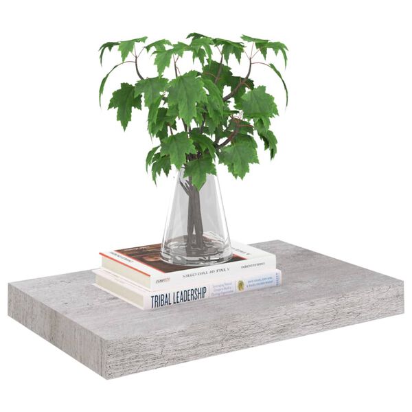 vidaXL Wall Shelf Concrete grey Honeycomb MDF, metal Small