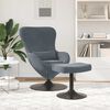 vidaXL Egg Chair with Footstool Dark Grey 24.80 x 28.74 x 35.43 in