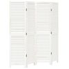 vidaXL Room Divider 4 Panels White Solid Wood Paulownia