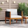 vidaXL Garden Chair Black Solid Acacia Wood Medium Durable