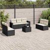 vidaXL Garden Sofa Set Black and Cream white