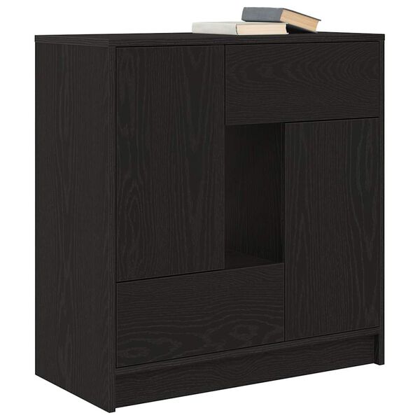 vidaXL Sideboard Black Oak Engineered Wood 27.8 x 13.4 x 29.3 in