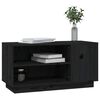 vidaXL TV Cabinet Black Solid pine wood Medium Storage TV Cabinet